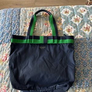 Navy and green Kate Spade tote bag